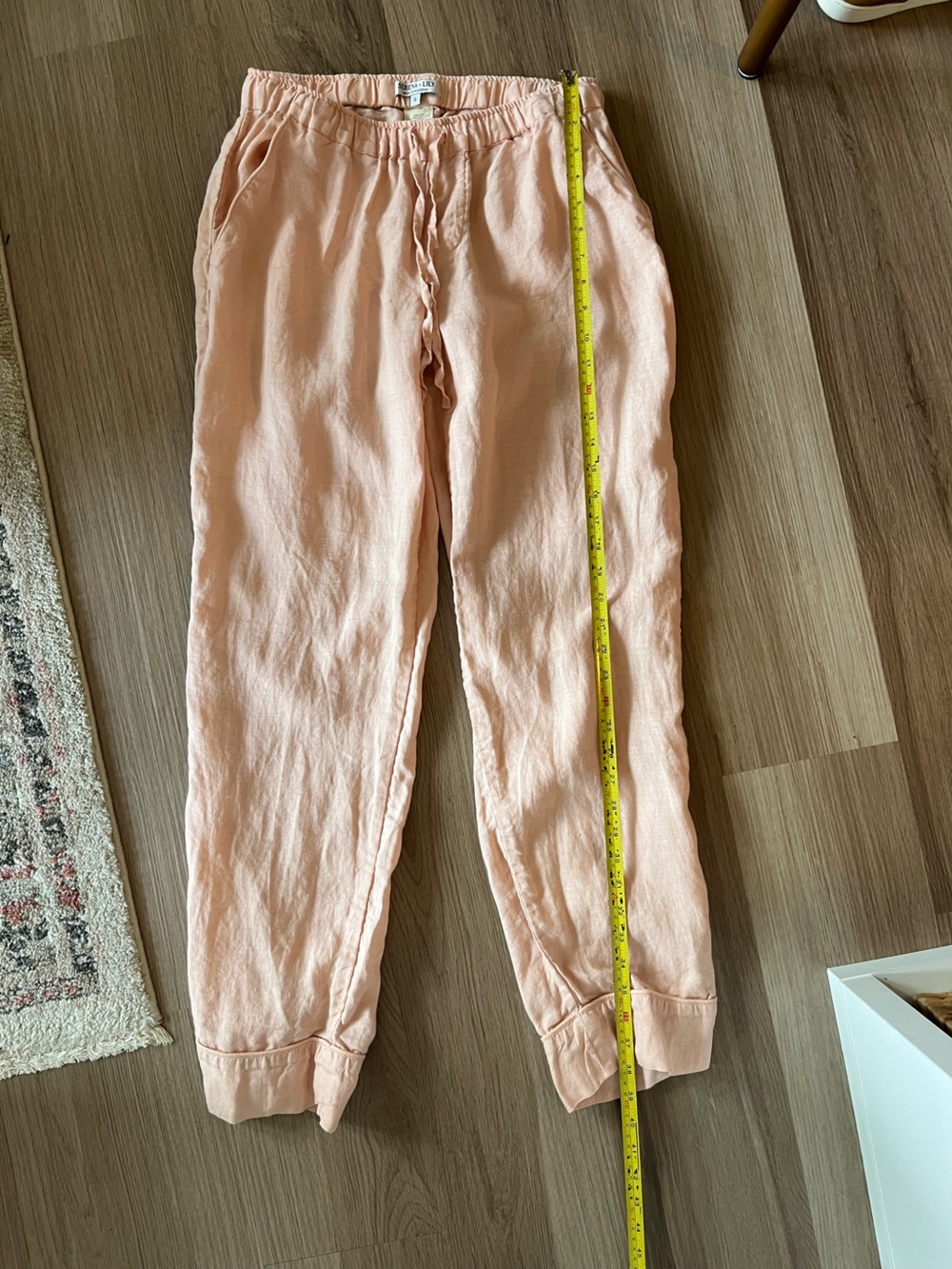 Serena & Lily 100% Linen Set Blush Pink Top & Pants Size S Coastal Resort Lounge - Picture 13 of 15
